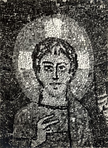 Zigrossi, Giuseppe — Anonimo romano sec. IX - S. Maria in Domnica, mosaico del catino absidale: Gesù Bambino — particolare